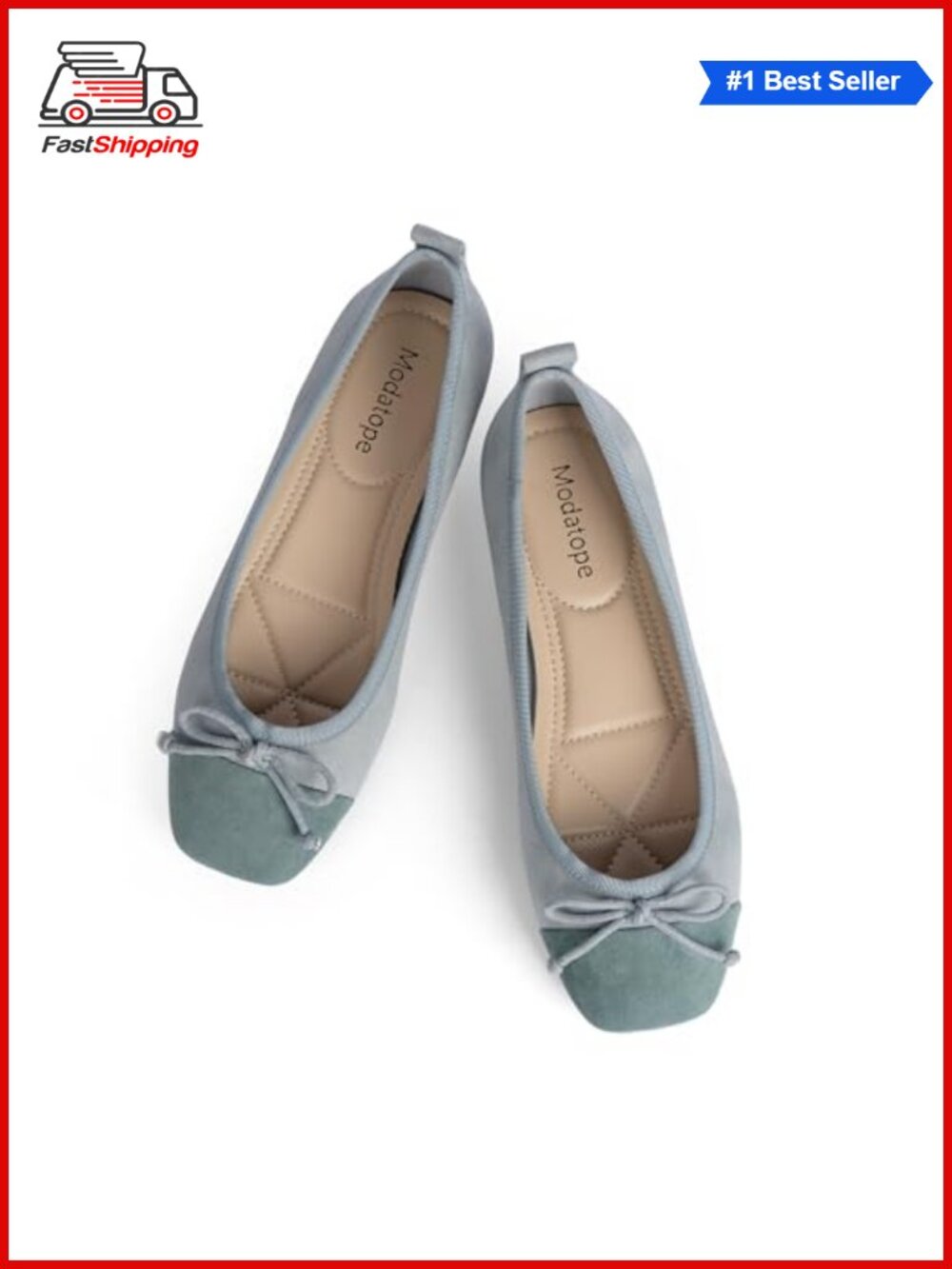Women's Ballet Flats Faux Suede Bow Slip-On Cap Toe Comfort Dress Shoes